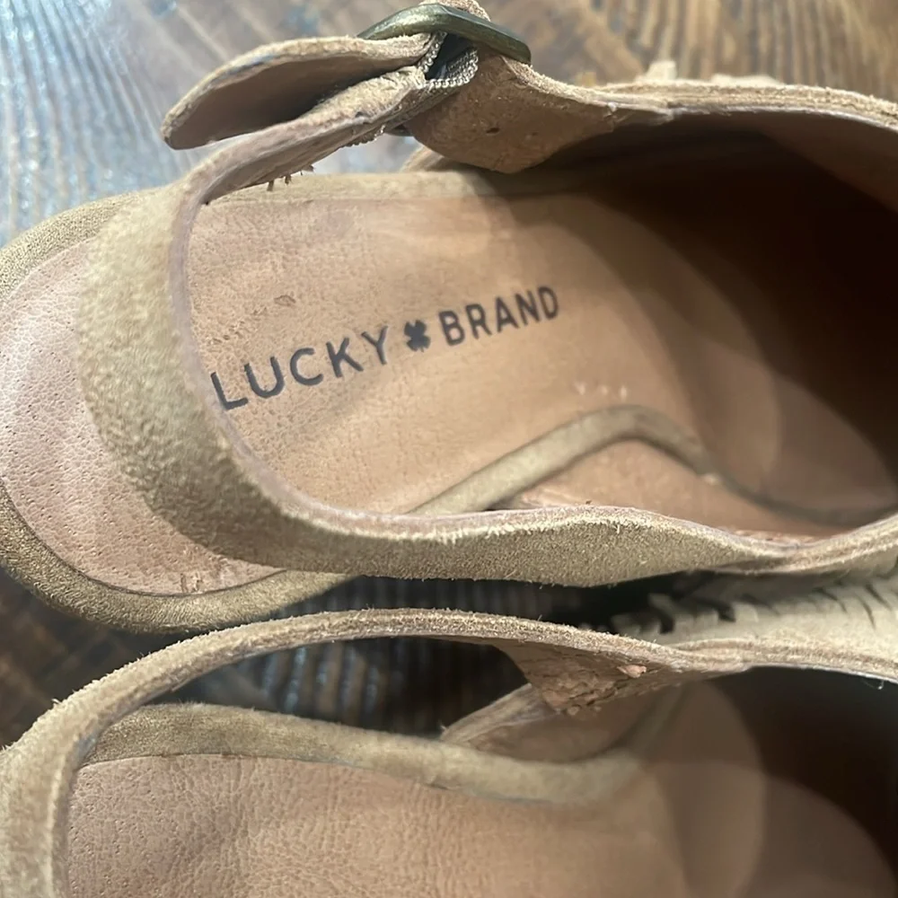 LUCKY BRAND Jeena Fringe Suede Wedges - Picture 8 of 16